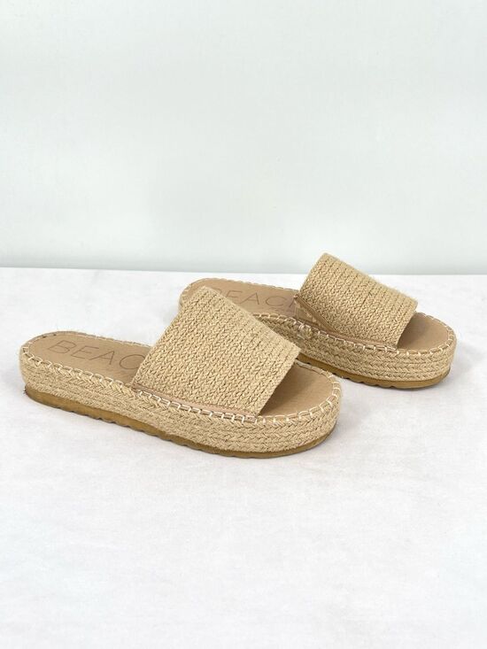 Matisse Shoes - Beach by Matisse Jute Platform Slide Espadrille Sandals Natural Beige Women’s 9